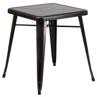 Flash Furniture CH-31330-29-BQ-GG Antique Square Metal Table in Black